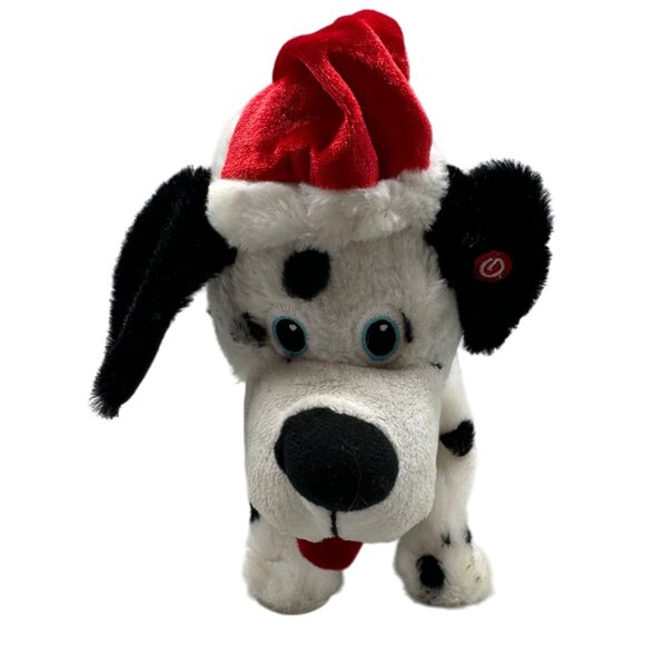 Gemmy Dalmatian Plush Toy With Santa Hat Musical Animated Dog 14"x8" Used READ - Picture 1 of 5